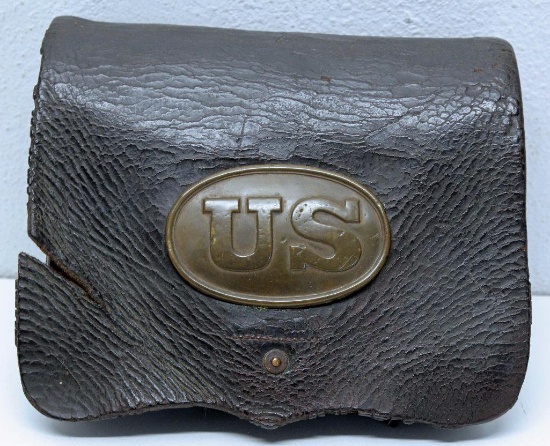 Civil War U.S. .58 Cal. Cartridge Box w/Box Plate