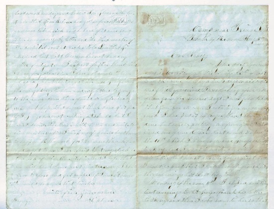 Civil War Era 1863 Letter Written by Stephen Ward of the 38th Ohio Volunteer Infantry Company F to