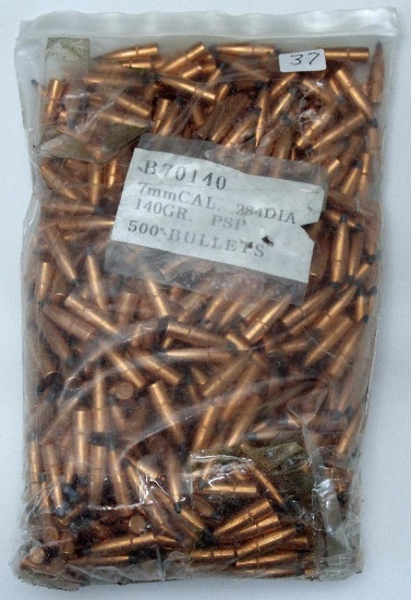 Bag of (500) 7 mm Cal. .284 Dia. PSP Bullets for Reloading