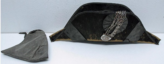 Civil War Chapeaux Debras with Rare Rain Cover, Hat made of Beaver