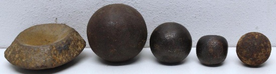 Civil War Cannonballs and Cannonball Fragment
