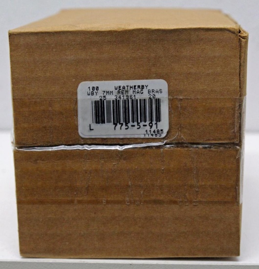 Box of (100) Weatherby 7 mm Rem. Mag. Brass for Reloading