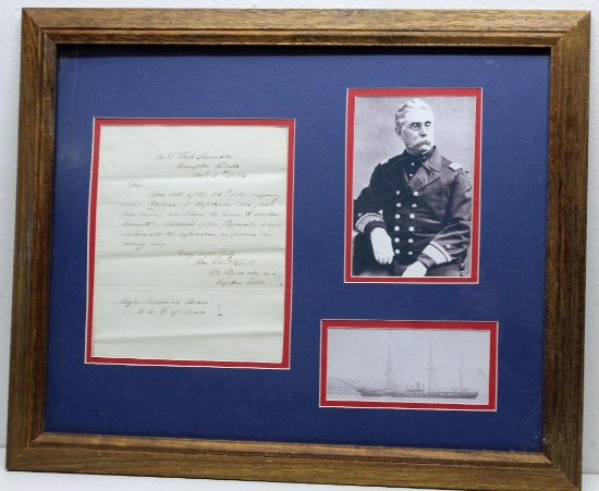 Framed Civil War Letter Dated April 5, 1864 Written By William Rogers Taylor (1811-1889), Served in