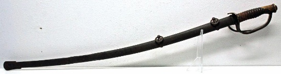 Civil War U.S. Cavalry Sabre and Scabbard, Marked 'Mansfield & Lamb Crestdale' and 'U.S.' on other