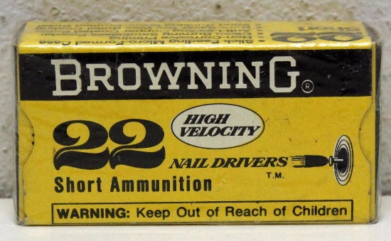 Full Box Browning .22 Short High Velocity Nail Drivers Cartridges