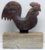 Cast Iron Hummer E 184 Rooster Windmill Weight, 9 5/8