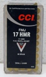Full Box CCI .17 HMR 20 gr. FMJ Cartridges