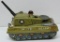 Old Japanese Tin Toy M-18 US Army Tank w/Driver, Latch Hinge needs repair, No Battery Door, As is