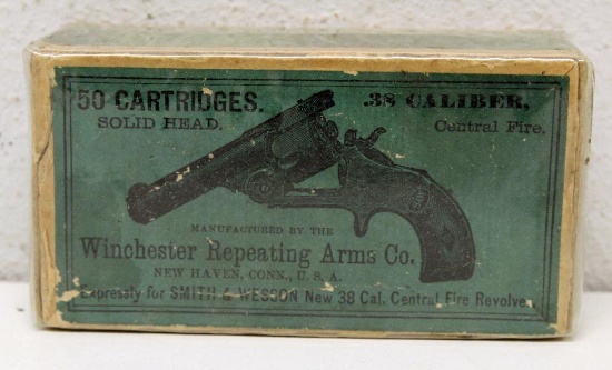 Full Vintage Two Piece Box Winchester .38 Cal. Expressly for Smith & Wesson .38 Cal. Central Fire