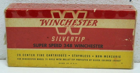 Full Vintage Box Winchester Silvertip .348 Winchester 200 gr. Cartridges