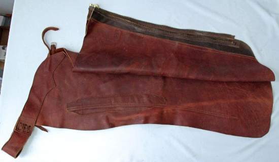 Chap-Parel by Gerald Roberts Pair Cowboy Leather Work Chaps, Twice All-Around World Champion Cowboy