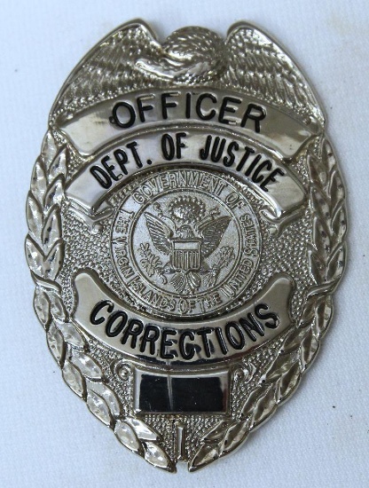 Corrections Officer Dept. of Justice Badge