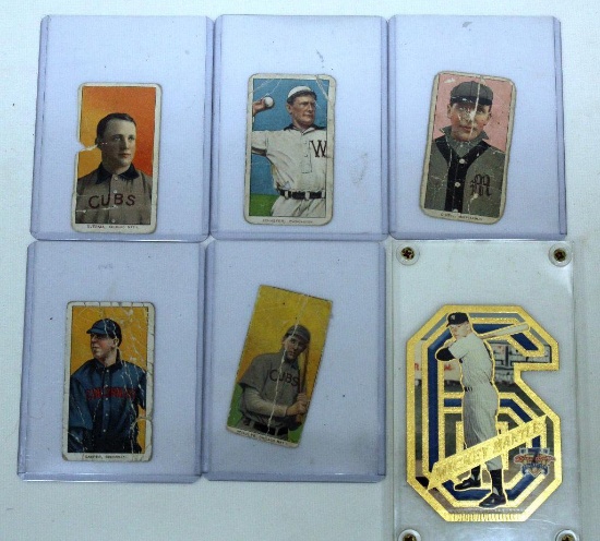 (5) Old Piedmont Tobacco Baseball Cards and Mickey Mantle #6 Card