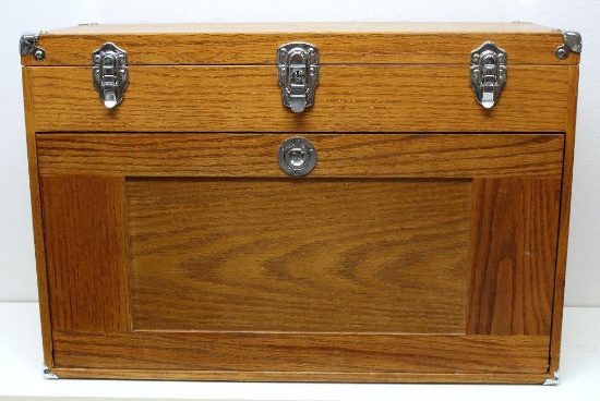 Gerstner International Modern Oak Machinist Cabinet Case w/Key 16" Tall by 24" Wide