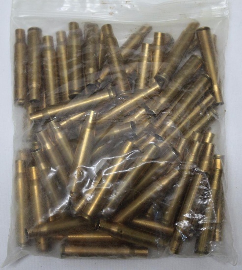 .30-06 Once Fired Brass for Reloading, Cleaned, Sized and Primer Pockets Swaged, 70 Cartridge Cases