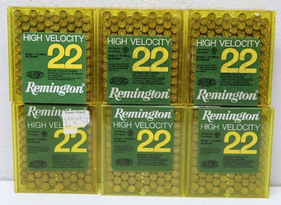 600 Rounds Remington High Velocity .22 LR Cartridges