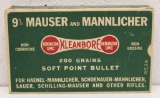 Full Vintage Dog Bone Box Remington UMC 9 mm Mauser and Mannlicher 280 gr. SP Cartridges