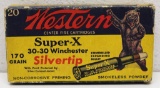 Full Vintage Bear Box Western Super-X .30-30 Winchester 170 gr. Cartridges