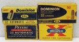 (2) Vintage Full and Correct Boxes .32 Automatic Cartridges - (1) C-I-L Dominion and (1) Western and