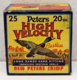 Full Vintage Box Peters High Velocity 20 Ga. 2 3/4