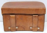 WWII German Nazi Leather Pouch w/Belt Loops, Marked Inside of Lid 'W. Sohngen & Co. Wiesbaden K. Nr.