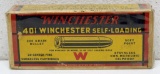 Full Vintage Box .401 Winchester Self Loading 200 gr. Cartridges