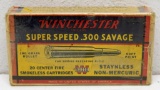 Full Vintage Box Winchester Super Speed .300 Savage 180 gr. SP Cartridges