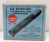 Full Vintage Two Piece Box Remington UMC .43 Spanish Central Fire Black Powder Cartridges