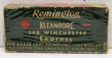 Full Vintage Box Remington .348 Winchester 200 gr. Cartridges, Missing End Flap