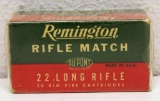 Full Vintage Box Remington Rifle Match .22 LR Cartridges
