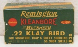 Full Vintage Box Remington .22 Klay Bird Cartridges for Miniature Trap and Skeet Shooting