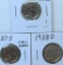 1936, 1937S, 1938D Buffalo Nickels