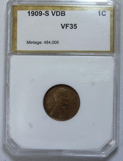 1909S VDB Wheat Cent Slabbed PCI VF35, Key Date