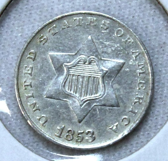 1853 Silver Three Cent Piece