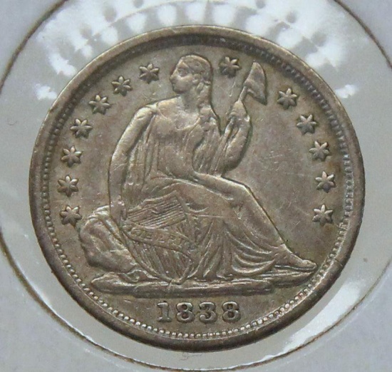 1838 Seated Liberty Half Dime