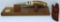 Ducks Unlimited Fixed Blade Hunting/Skinning Knife with Sheath and Wooden Display Holder, Stag