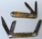 Old 2 Blade and 3 Blade Pocket Knives - 2 Blade Marked 'Carrier Cutlery Co.' and 3 Blade Marked