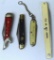 Imperial Schrade 2 Blade Lady's Leg Pocket Knife, Schrade Copenhagen Pocket Knife and (2) Old