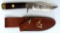 1996 Ducks Unlimited Fixed Blade Hunting Knife and Sheath, Marked 'A-2 Tool Steel Made in U.S.A.