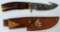 1994 Ducks Unlimited Buck 191 Fixed Blade Skinning Knife with Gut Hook and Sheath, 4 1/8