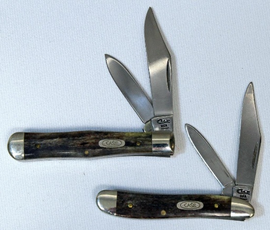 (2) Case Two Blade Pocket Knives, Case USA and 7 Dots on Large Blade - (1) Knife on Small Blade