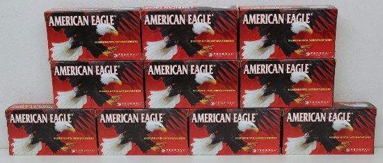 (10) Full Boxes American Eagle 9 mm Luger 115 gr. FMJ Cartridges