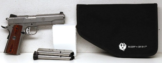 Ruger Model SR1911 .45 Auto Semi-Auto Handgun 3 3/4" Bbl 3 Clips Soft Case SN#670-06199