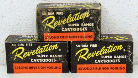 (3) Full Boxes Western Auto Revelation .22 LR Cartridges