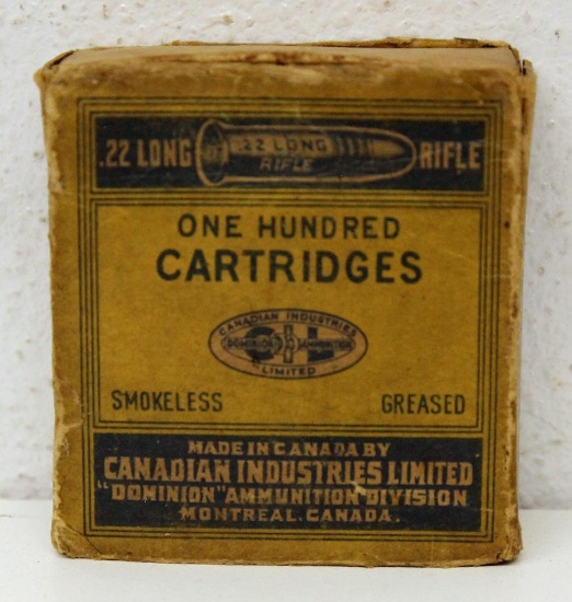 1940 Canadian Industries Limited 100 Pack .22 LR Cartridges w/Some Correct Cartridges and Some Mixed