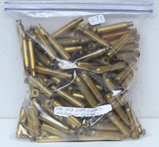 200 Rounds .223 Rem. Brass, Cleaned and Sized