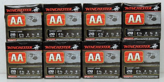 (7) Full Boxes and Partial Box 11 Winchester AA 28 Ga. 2 3/4" 8 Shot Shotgun Shells