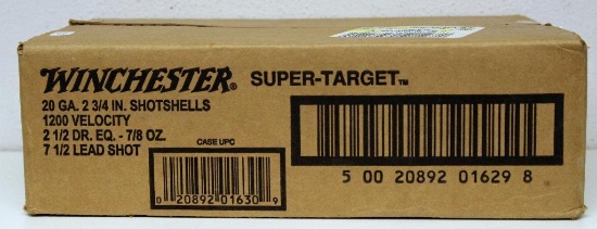 Full Case of (10) Boxes Winchester 20 Ga. 2 3/4" 7 1/2 Shot Shotgun Shells