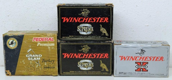 (4) Full Boxes of 10 12 Ga. Turkey Loads Shotgun Shells - (2) Winchester Supreme 3", Winchester