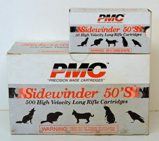 Full Brick of 500 PMC Sidewinder 50's .22 LR Cartridges